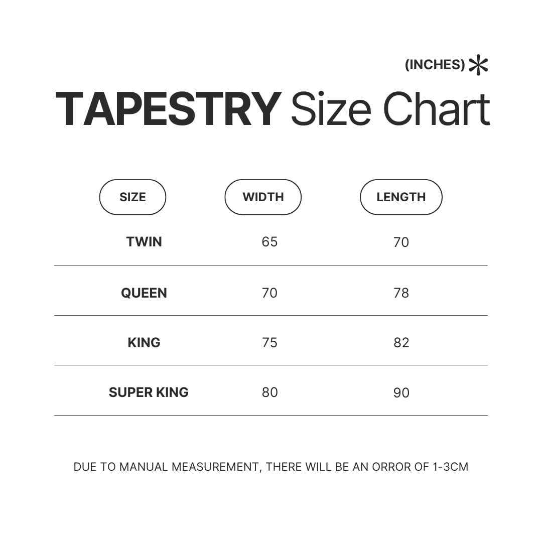 Tapestry Size Chart - Game Grumps